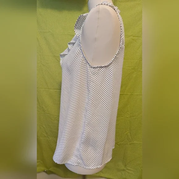 Polka Dot Ruffle Sleeveless Top - Picture 3 of 6